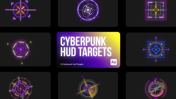 Videohive Cyberpunk HUD Targets for After Effects Elements template preview