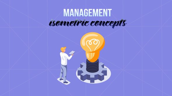 Management - Isometric Concept Video Displays template preview