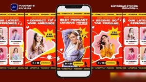 Videohive Podcasts Stories Openers template preview