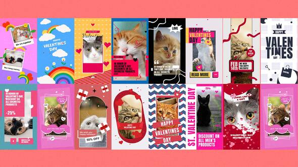 Videohive Valentine Day Stories Package 2 Elements template preview