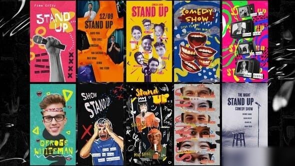 Videohive Comedy Stand Up Stories Pack Openers template preview