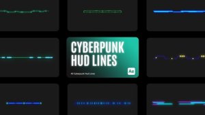 Videohive Cyberpunk HUD Lines for After Effects Elements template preview