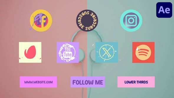 Videohive Social Media Lower Thirds for After Effects 51581484 Elements template preview