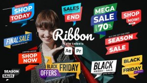 Videohive Ribbon Sale Labels Elements template preview