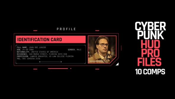 Videohive HUD Cyberpunk Profiles Elements template preview