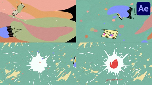Videohive Brushes Paint Logo Opener for After Effects Logo Stings template preview