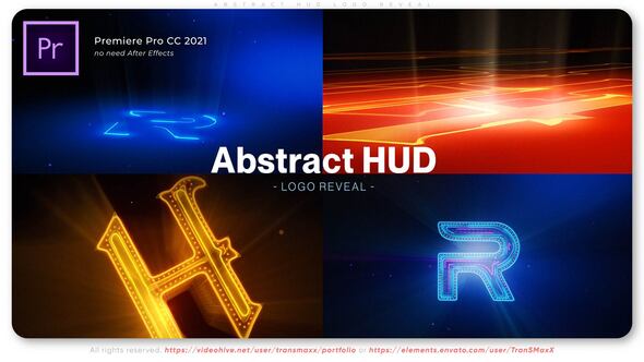 Abstract HUD Logo Reveal Premiere Pro template preview