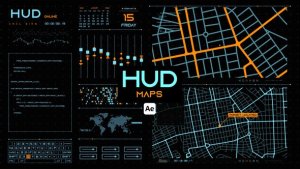 Videohive HUD Maps for After Effects Infographics template preview