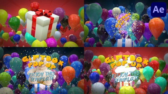 Videohive Gift Box Pop Up for After Effects 55733636 Openers template preview