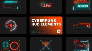 Videohive Cyberpunk HUD Elements for After Effects Elements template preview