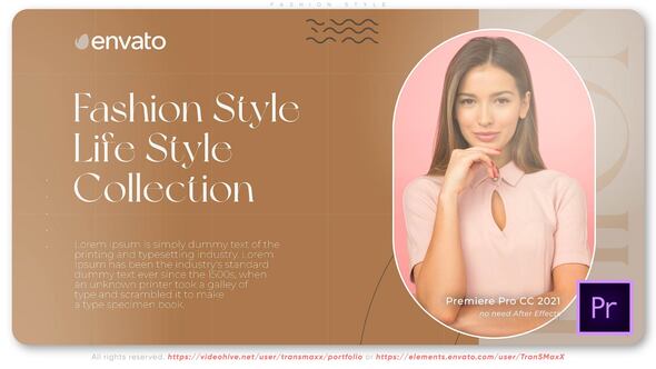 Fashion Style Premiere Pro template preview
