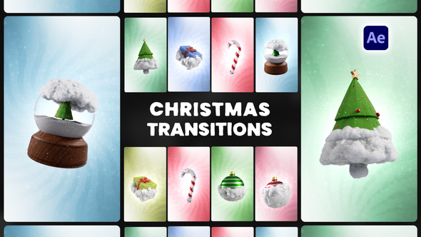 Videohive Christmas Vertical Transitions Elements template preview