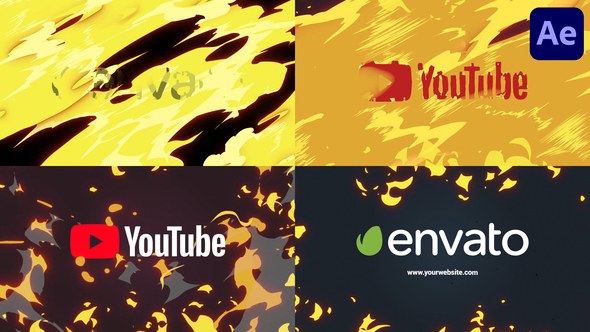 Videohive Cartoon Fire Logo Opener for After Effects 51966113 Logo Stings template preview