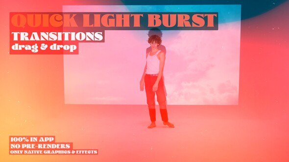 Quick Light Burst Transitions: Explosive Light Bursts with Rapid Cut Premiere Pro template preview