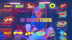Videohive Animated Pop Stickers Element Pack After Effects Template Elements template preview