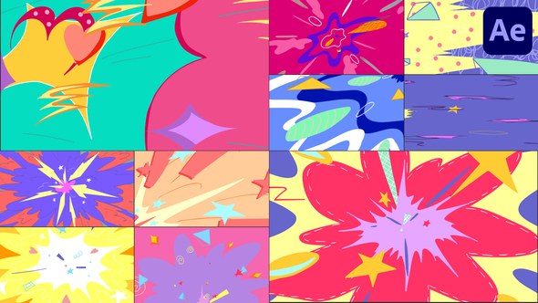 Videohive Seamless Multicolor Transitions for After Effects Elements template preview