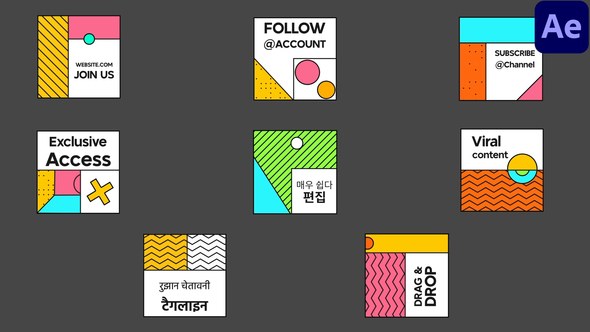 Videohive Abstract Square Titles for After Effects Titles template preview
