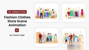 Videohive Fashion Clothes Store Illustration Scene Elements template preview