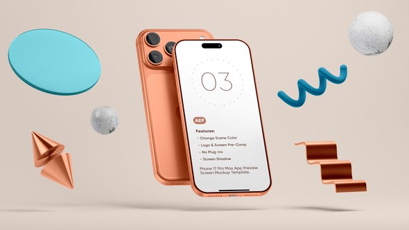Videohive Floating Phone 17 App Preview Screen Template Product Promo template preview