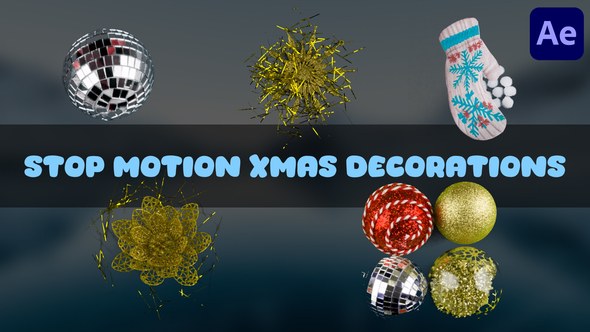 Videohive Stop Motion Xmas Decorations for After Effects Elements template preview