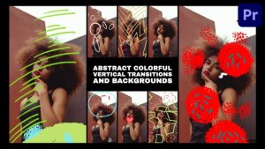 Abstract Colorful Verical Transitions And Backgrounds | Premiere Pro MOGRT Premiere Pro template preview