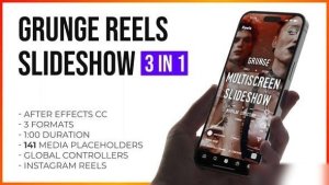 Videohive Grunge Grid Multiscreen Slideshow Reels and Stories Openers template preview