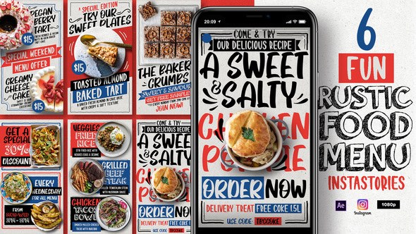 Videohive Rustic White Menu Instagram Stories Product Promo template preview