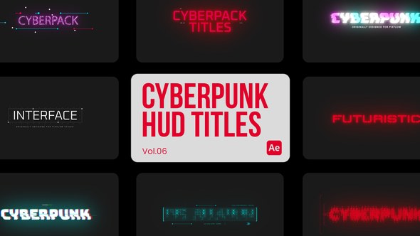 Videohive Cyberpunk HUD Titles 06 For After Effects Titles template preview
