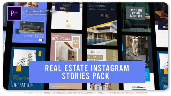 Real Estate Instagram Stories Premiere Pro template preview