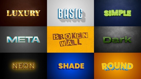 Videohive Text Effects 3D Titles template preview