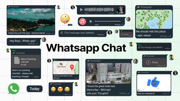 Videohive WhatsApp Messages 60160193 Elements template preview