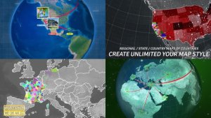Videohive Globe Map Connection Kit Infographics template preview