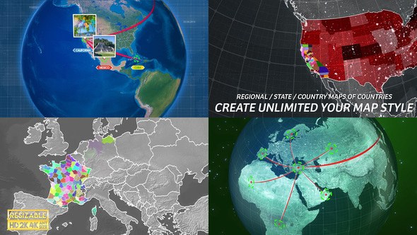 Videohive Globe Map Connection Kit Infographics template preview