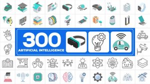 Videohive 300 Icons Pack Artificial Intelligence Elements template preview