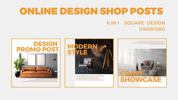 Videohive Online Design Shop Posts Elements template preview