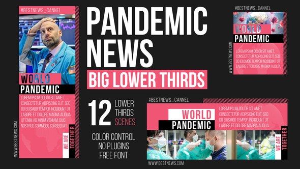 Videohive Pandemic News - Big Lower Thirds Broadcast-packages template preview