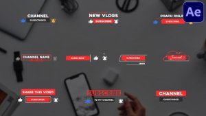 Videohive Youtube Subscribe Buttons | After Effects 32323066 Titles template preview