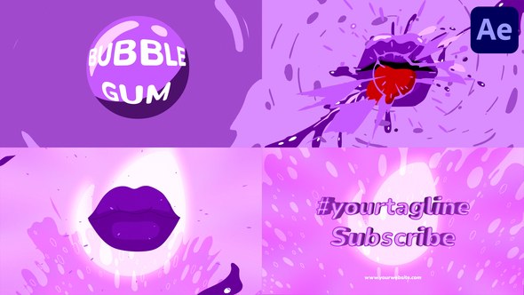 Videohive Bubble Gum Logo for After Effects Logo Stings template preview