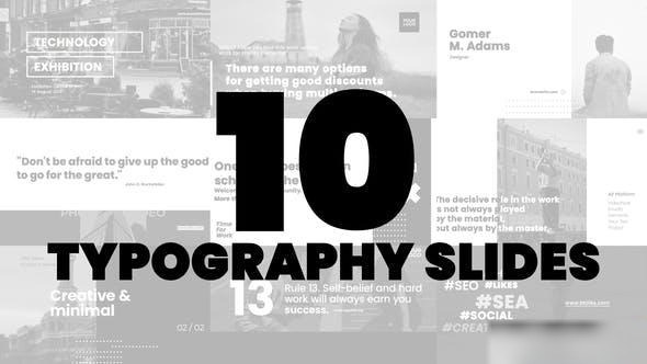 Videohive 10 Typography Slides Titles template preview
