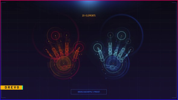 Videohive HUD UI SCREEN 2 / Hands SCAN Elements template preview