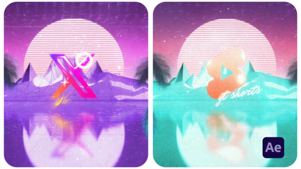 Videohive Retrowave Logo Reveal Logo Stings template preview