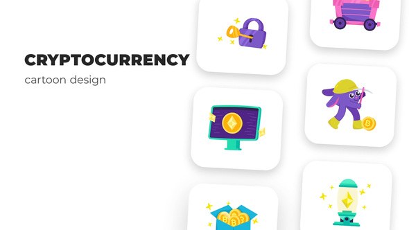 Videohive Cryptocurrency - Cartoon Design Elements template preview