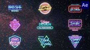 Videohive Black Friday Neon Titles for After Effects Titles template preview