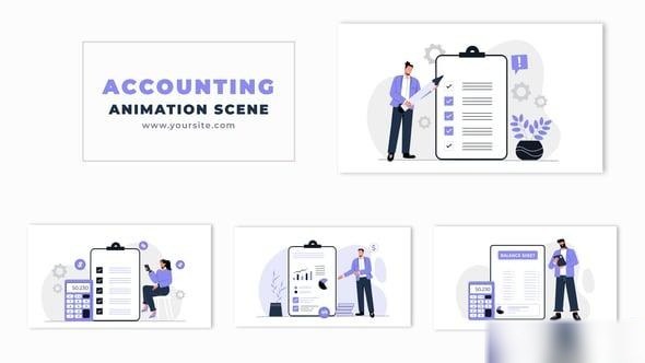 Videohive Accounting Process Animation Scene Template