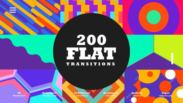 Videohive Flat Transitions Pack 52476075 Elements template preview