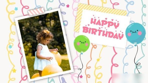 Videohive Kids Happy Birthday Slideshow Openers template preview