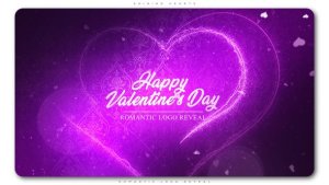 Videohive Shining Hearts Romantic Logo Reveal Logo Stings template preview