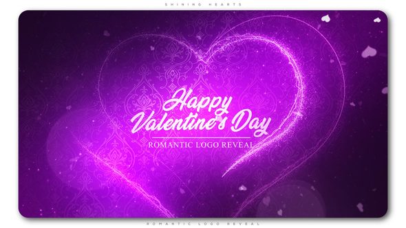 Videohive Shining Hearts Romantic Logo Reveal Logo Stings template preview