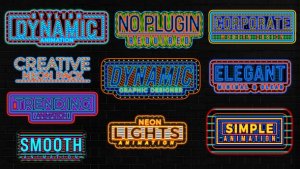 Videohive Neon Light Text Pack Titles template preview