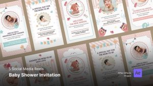 Videohive Baby Shower Invitation - Instagram Reel Template 46169537 Product Promo template preview